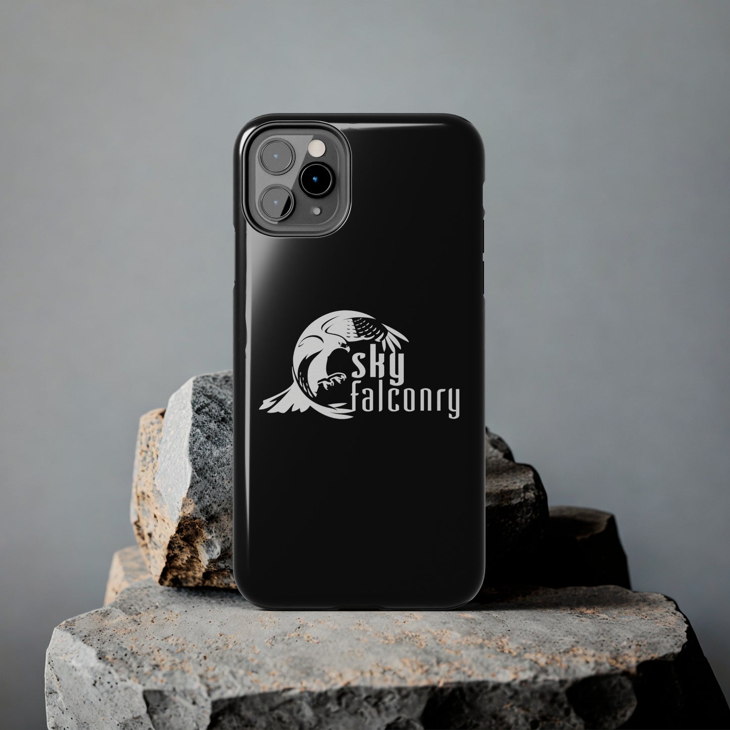Tough Phone Cases Black with Sky Falconry Logo