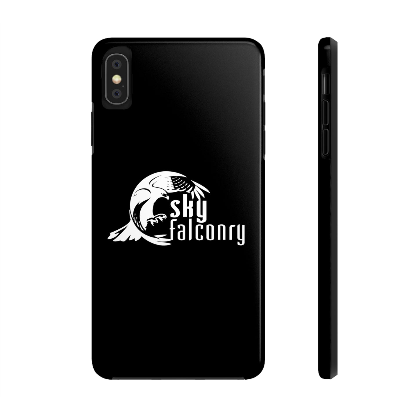 Tough Phone Cases Black with Sky Falconry Logo