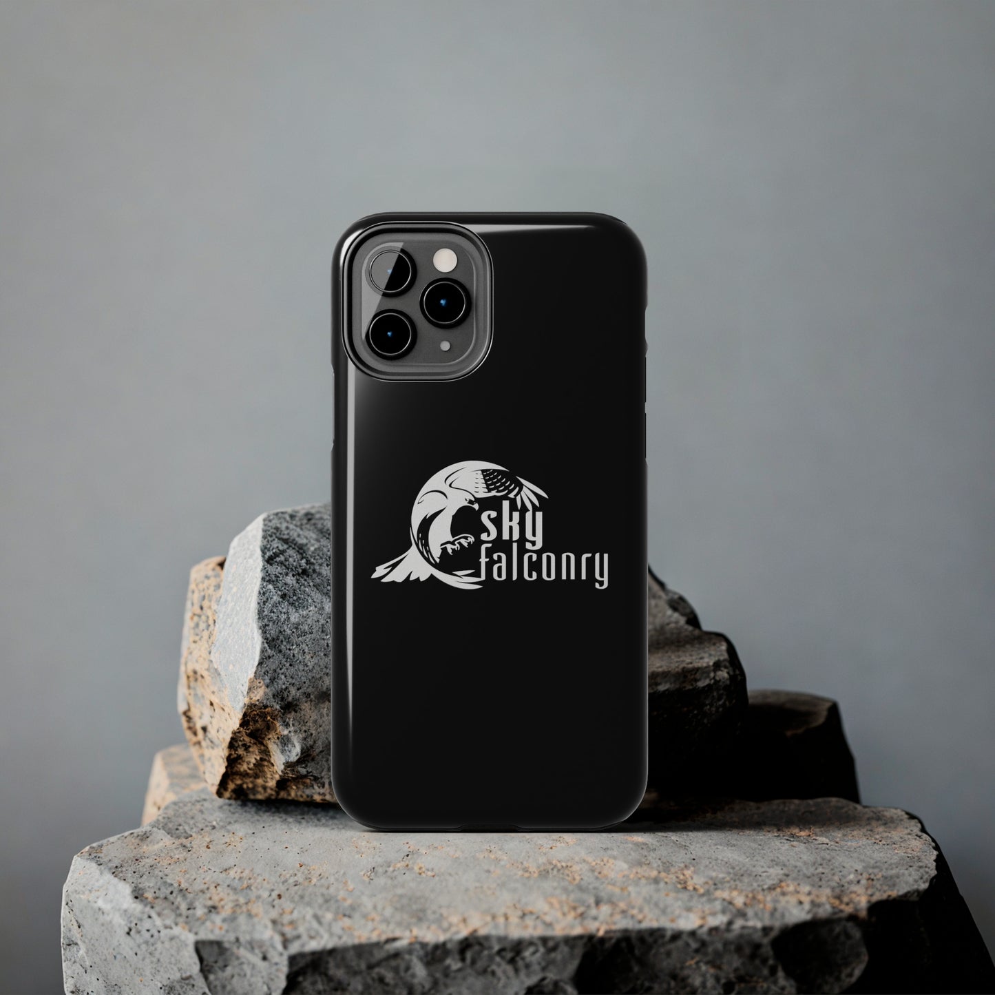 Tough Phone Cases Black with Sky Falconry Logo