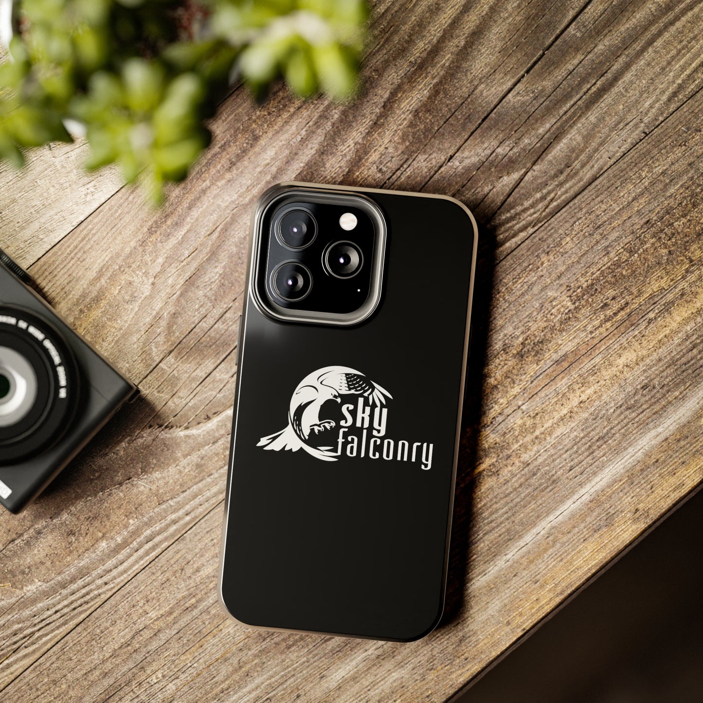 Tough Phone Cases Black with Sky Falconry Logo