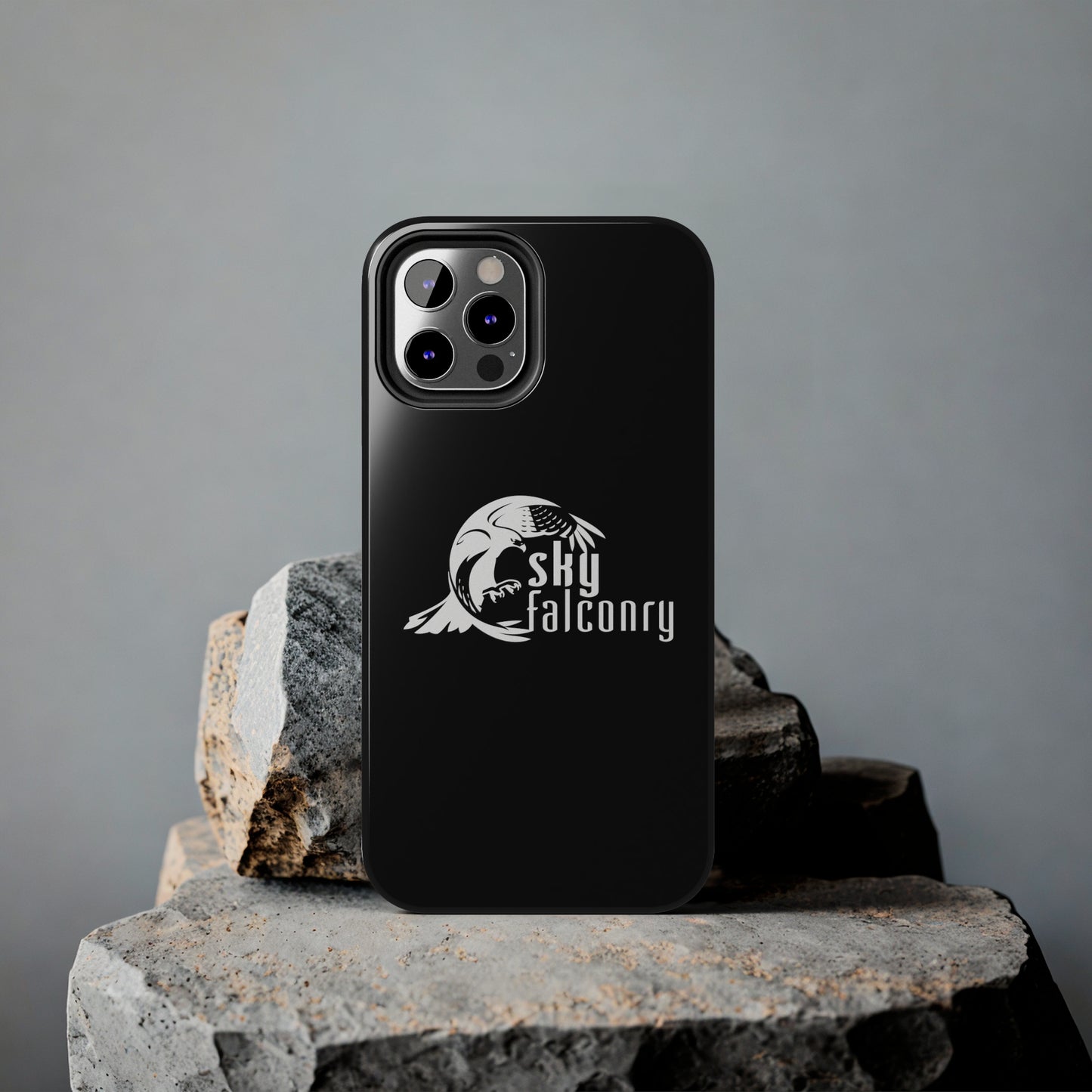 Tough Phone Cases Black with Sky Falconry Logo