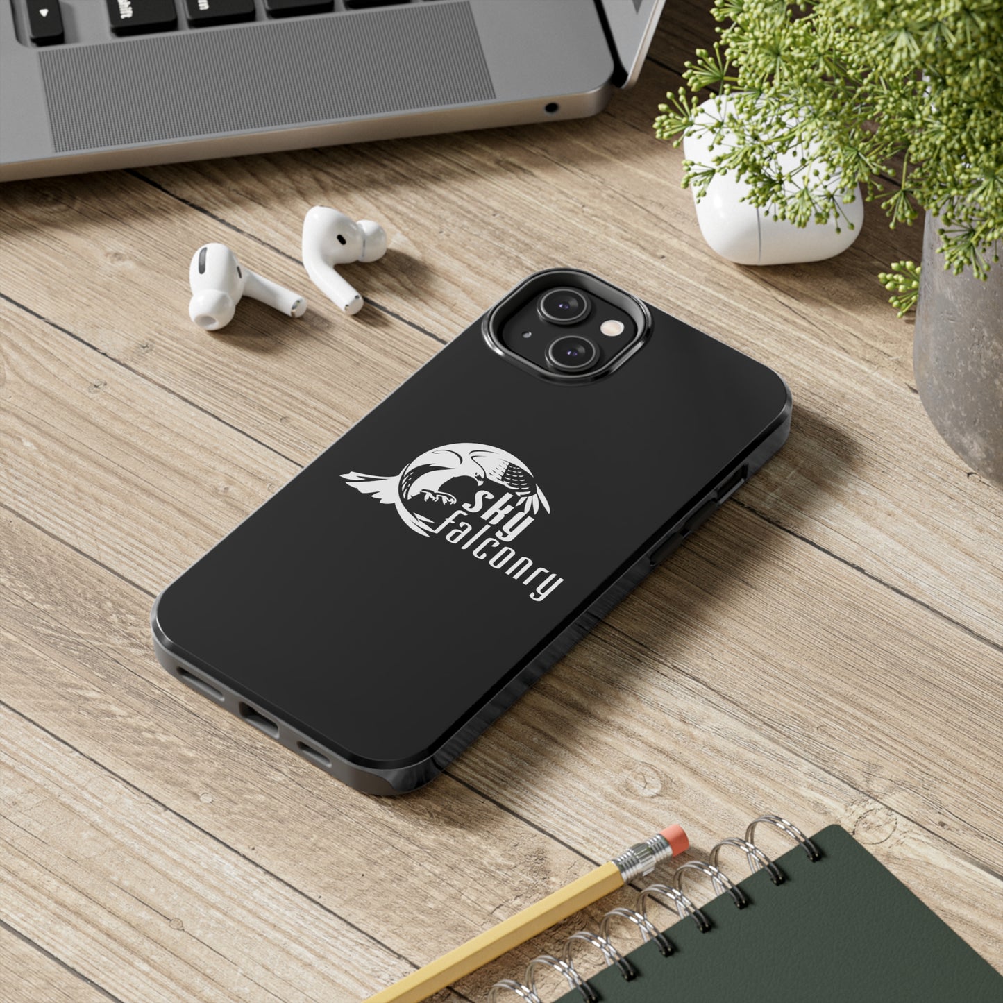 Tough Phone Cases Black with Sky Falconry Logo