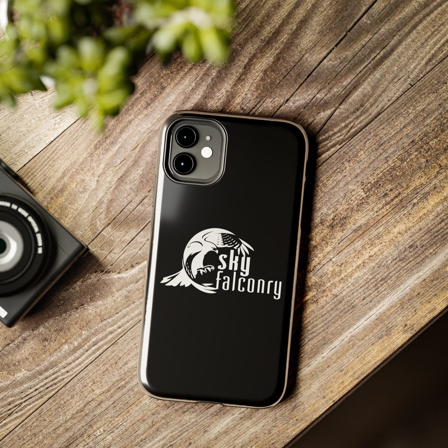 Tough Phone Cases Black with Sky Falconry Logo