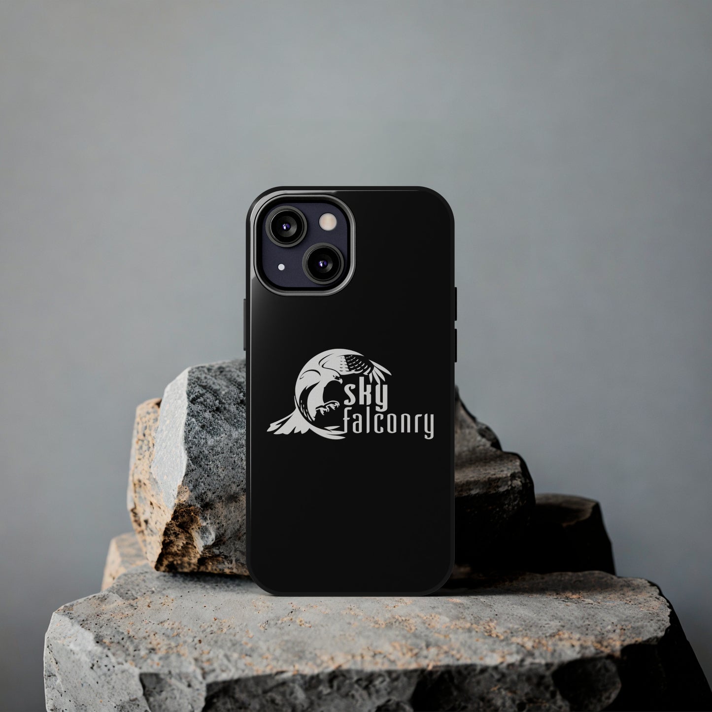 Tough Phone Cases Black with Sky Falconry Logo