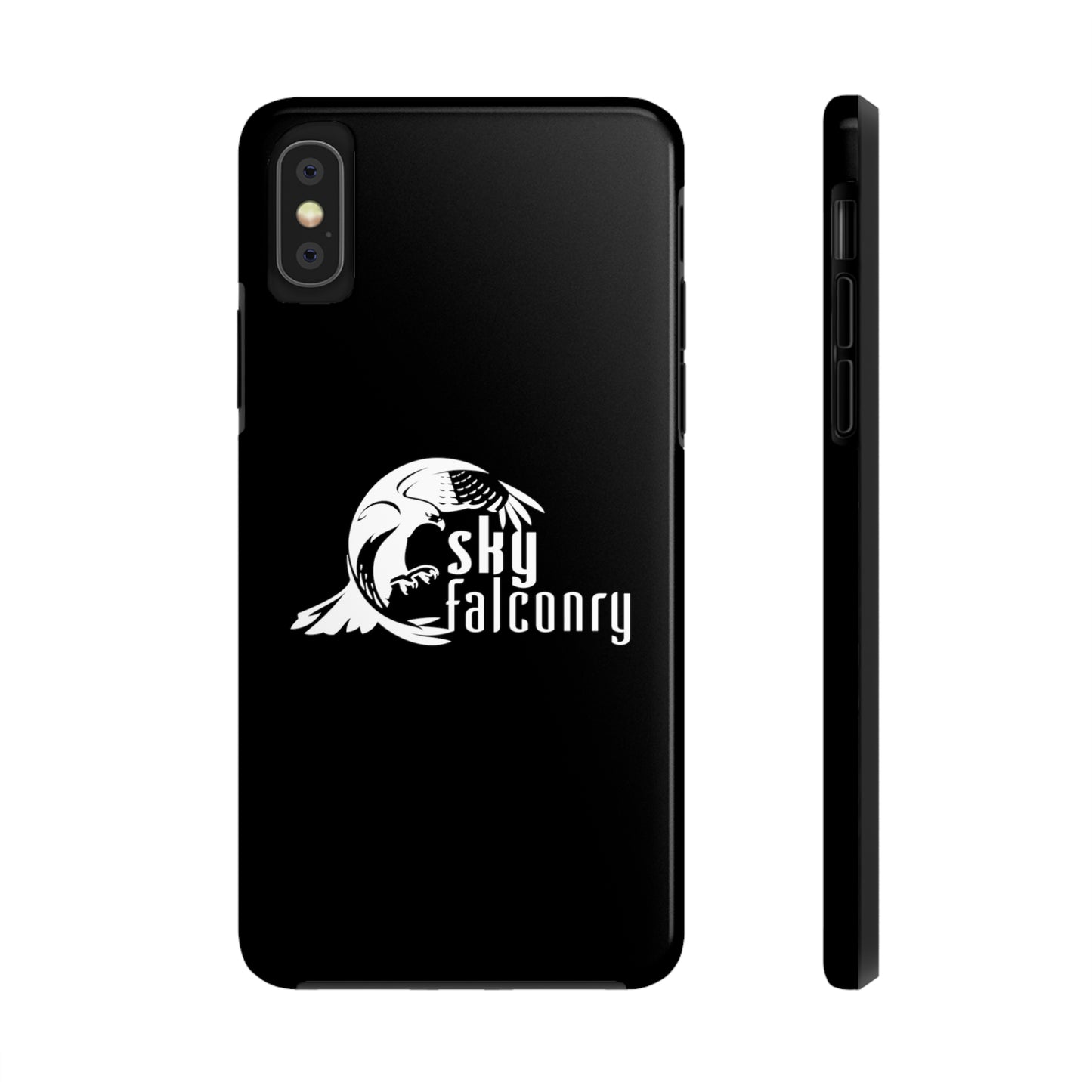 Tough Phone Cases Black with Sky Falconry Logo