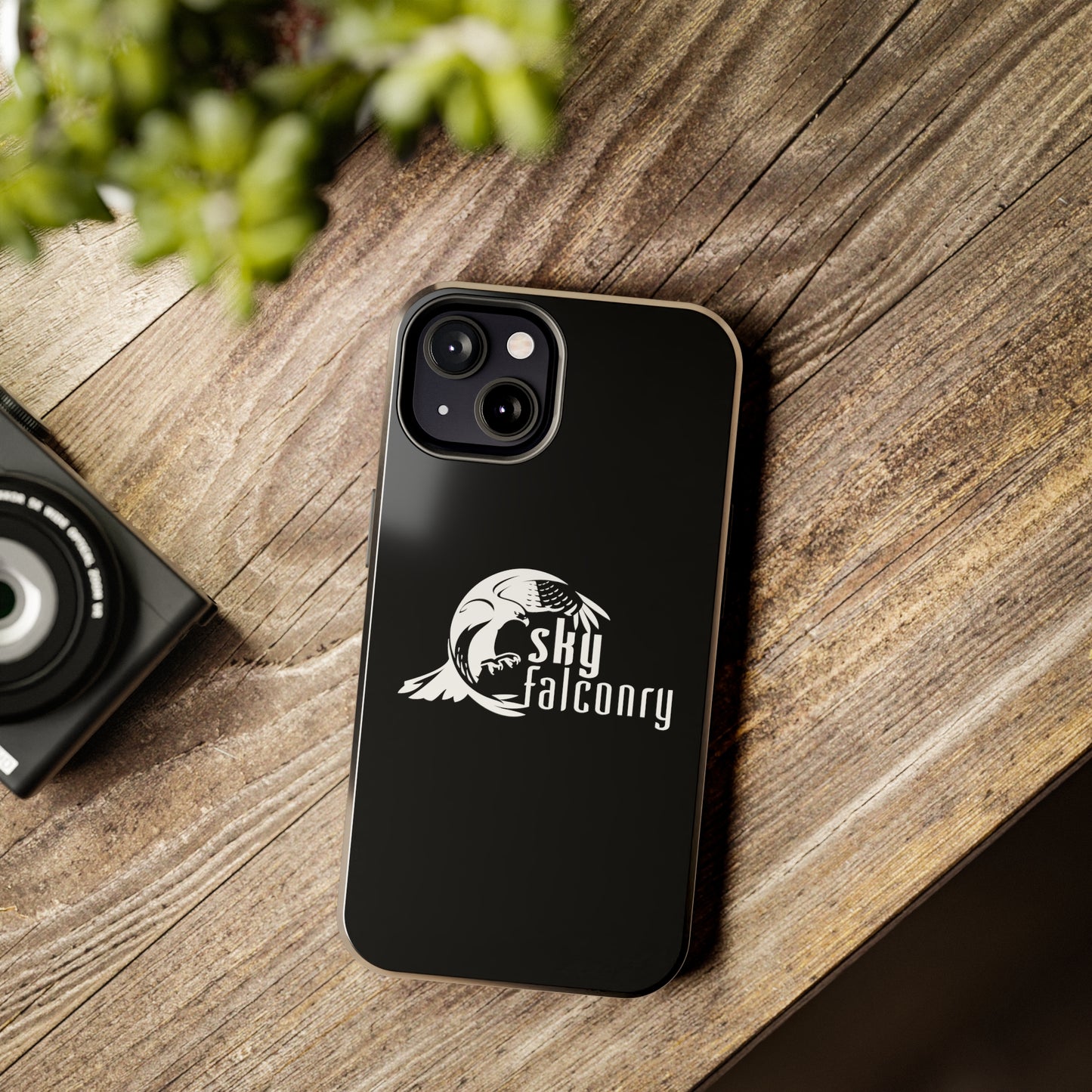 Tough Phone Cases Black with Sky Falconry Logo