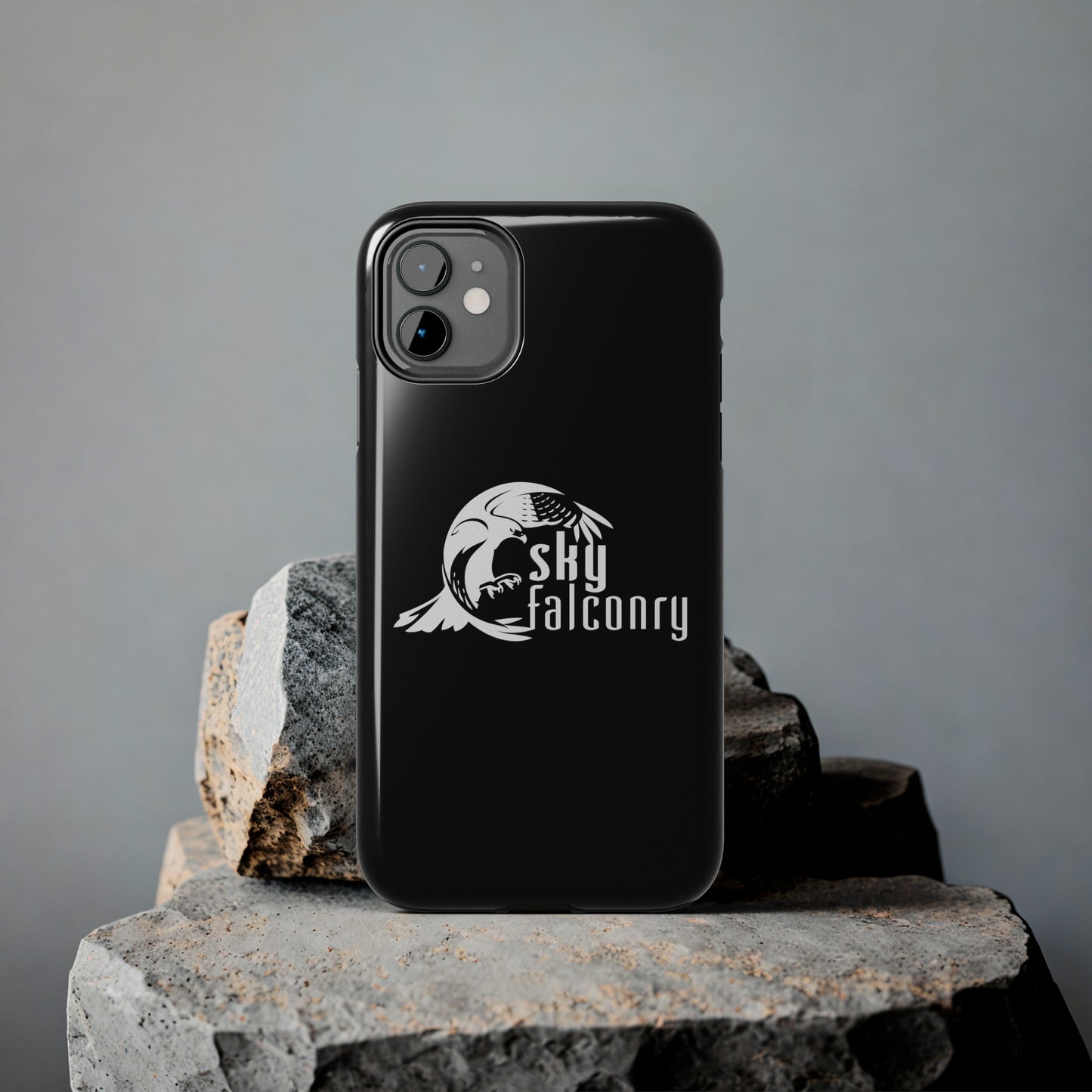 Tough Phone Cases Black with Sky Falconry Logo