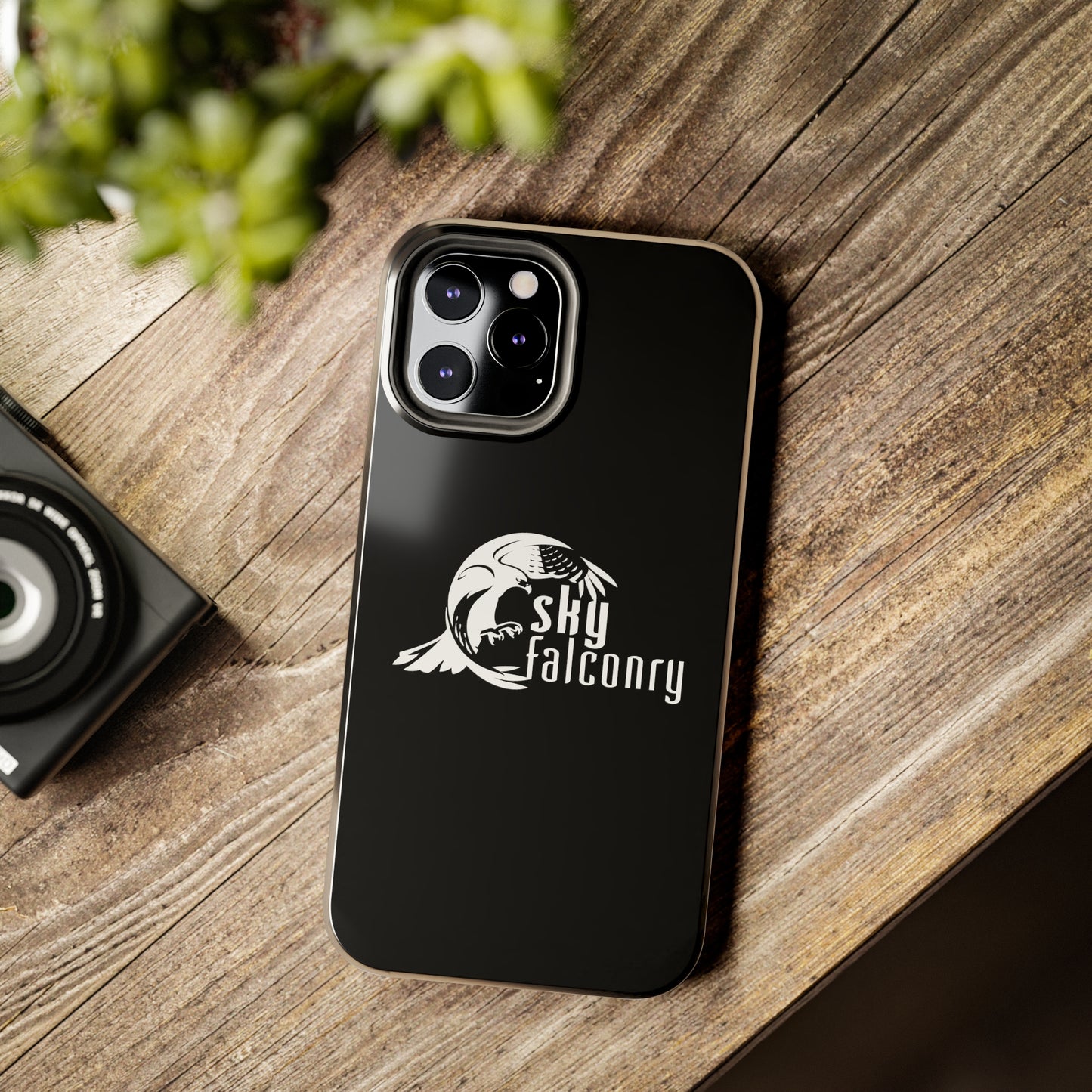 Tough Phone Cases Black with Sky Falconry Logo