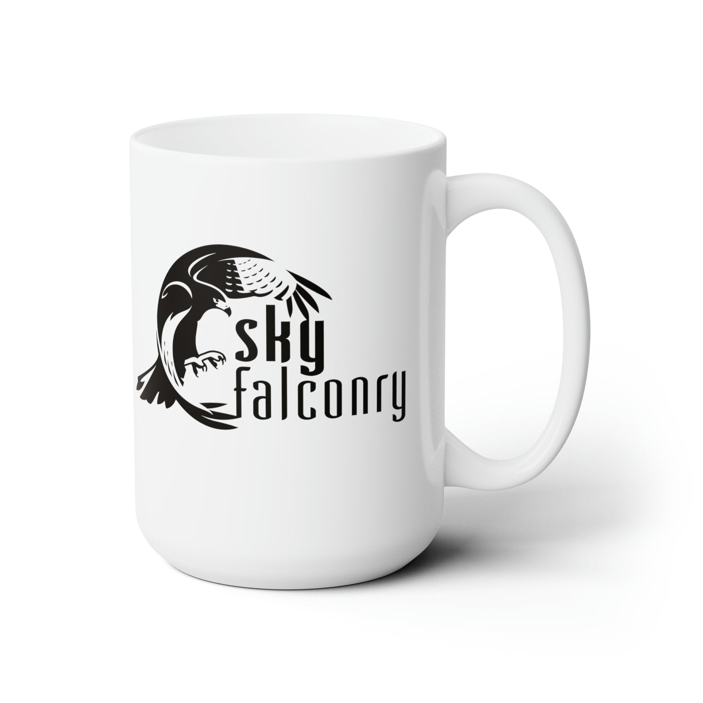 Sky Falconry White Ceramic Mug 15oz