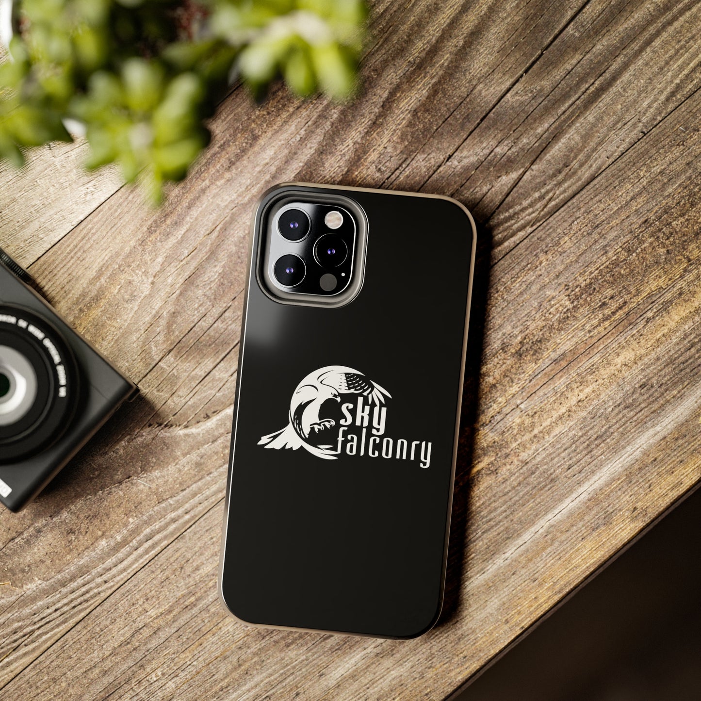 Tough Phone Cases Black with Sky Falconry Logo