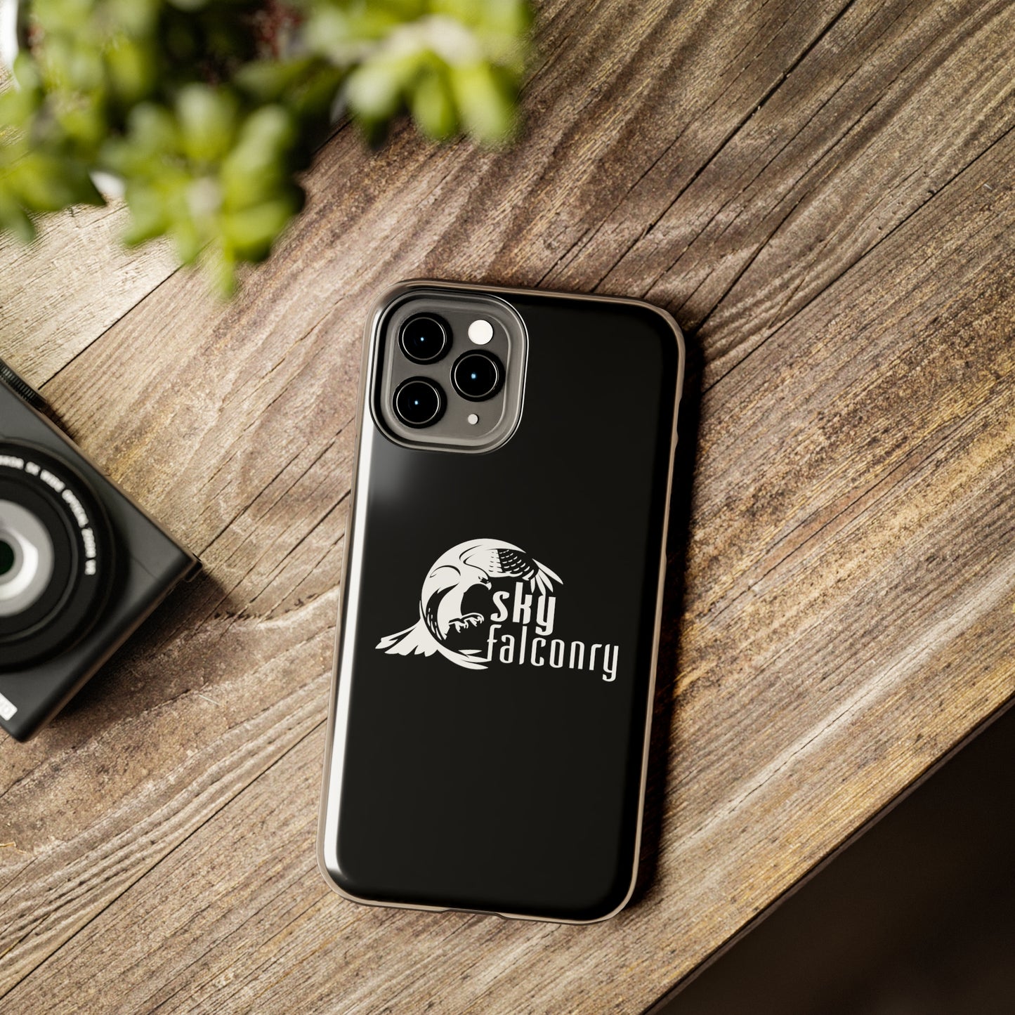 Tough Phone Cases Black with Sky Falconry Logo