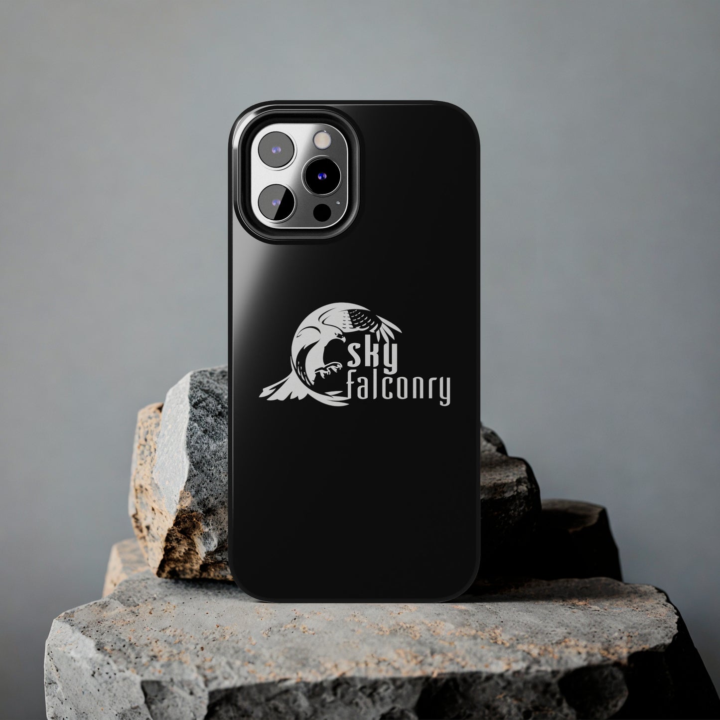 Tough Phone Cases Black with Sky Falconry Logo