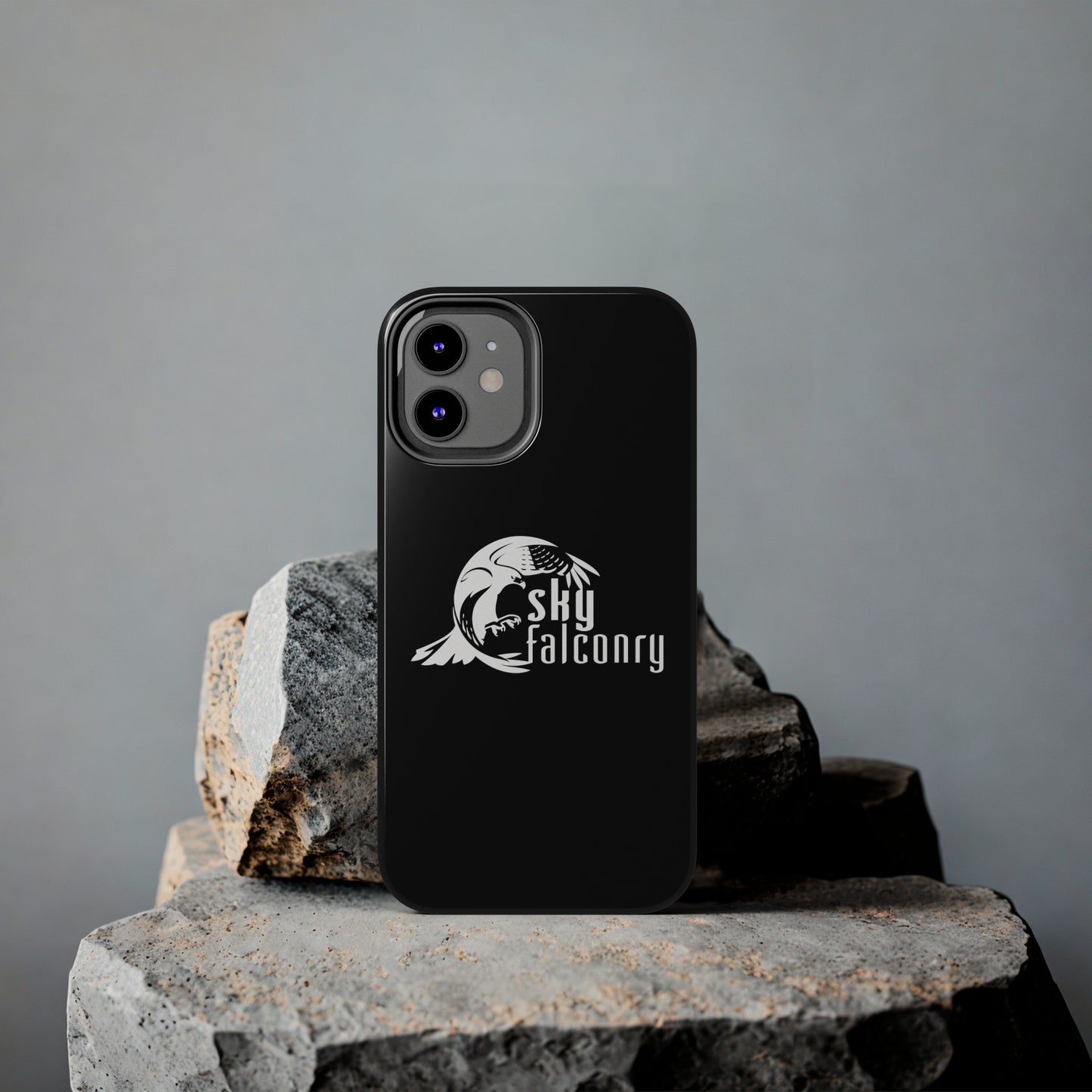 Tough Phone Cases Black with Sky Falconry Logo