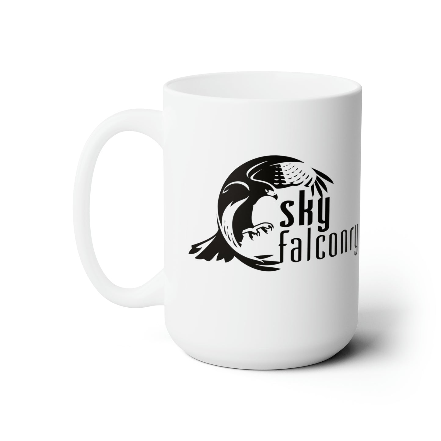 Sky Falconry White Ceramic Mug 15oz