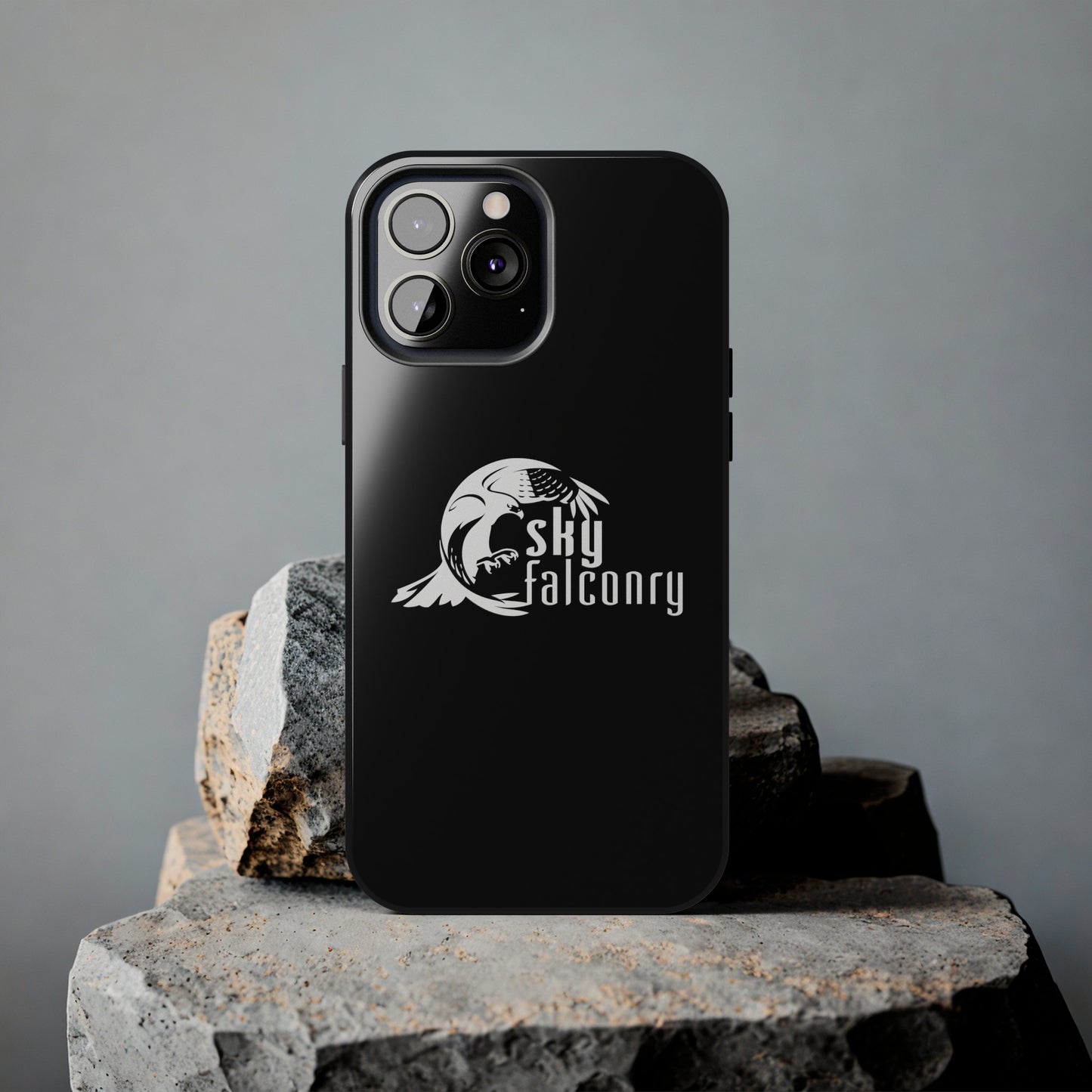 Tough Phone Cases Black with Sky Falconry Logo